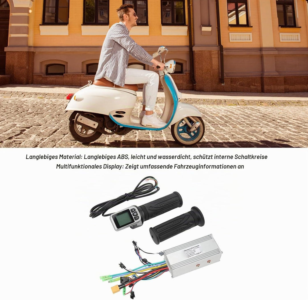 BuyWeek Elektrofahrrad Brushless Motor Controller Kit, 36V 48V 1000W 38A Sinuswelle Controller 124DX