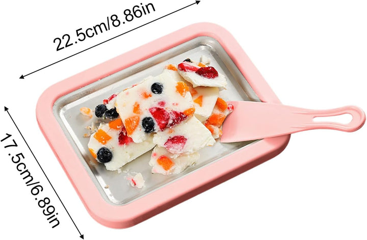 Roll-Eismaschine - -Rollen-Tablett mit 2 Spateln für hausgemachtes , Familientreffen, Partys, Verans