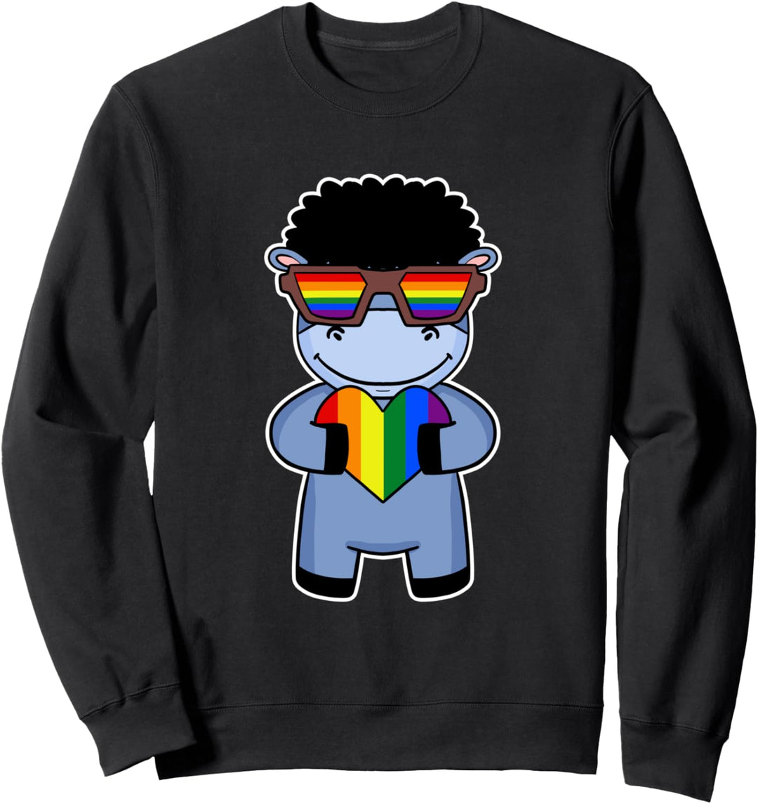 LGBT Supporter Donkey Rainbow Gay Pride LGBT Herz Tier Sweatshirt