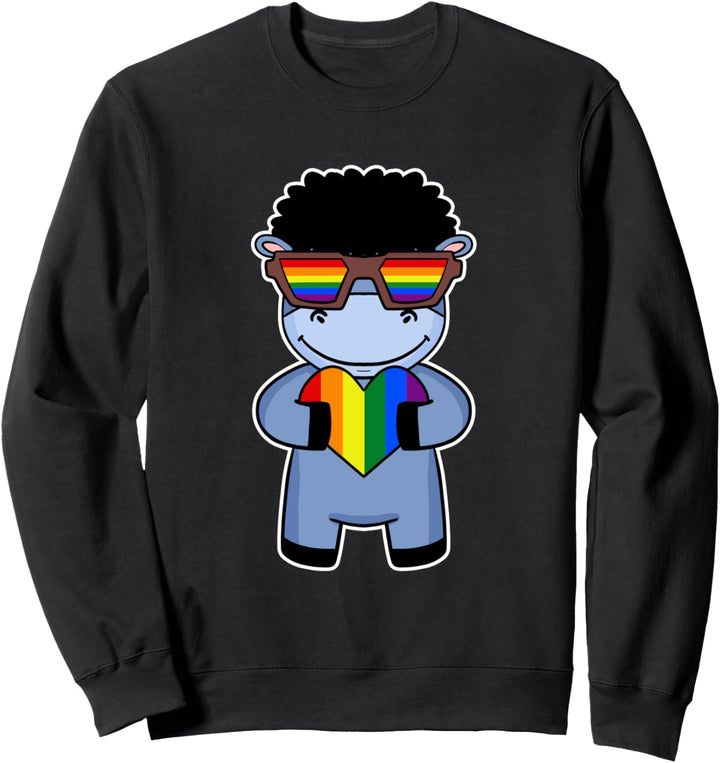 LGBT Supporter Donkey Rainbow Gay Pride LGBT Herz Tier Sweatshirt