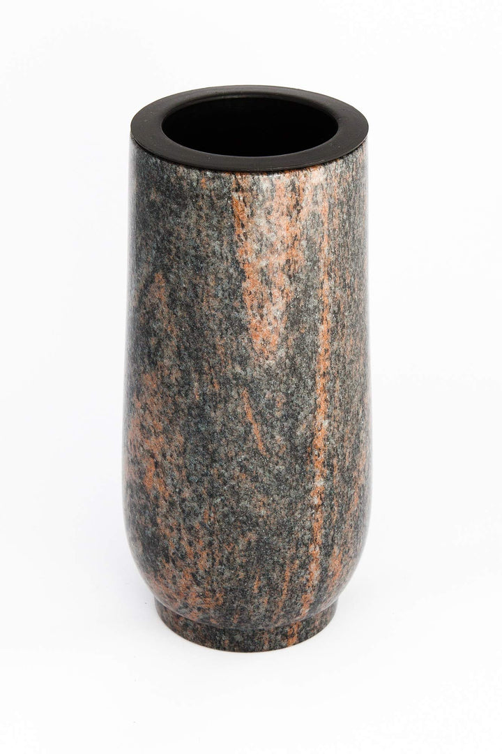 Afterglow Stilvolle Grabvase Classic aus echtem Granit Gneis Barap Halmstad Höhe 20 cm/Ø 10 cm Grabs