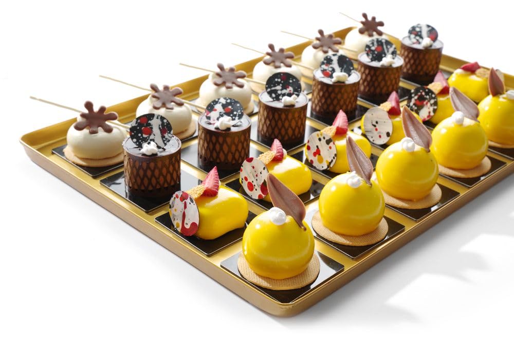 HENDI 808566 Auslageplatte, Vitrinenblech, Sandwichplatte, 400x300x(H)20mm, Aluminium, Gold