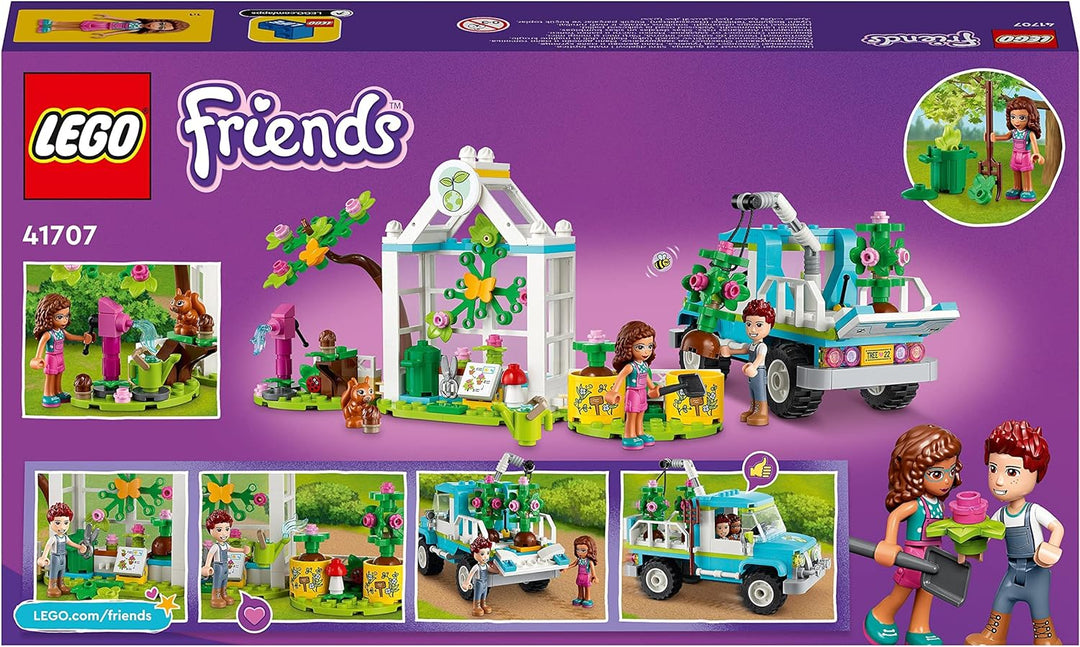 LEGO 41707 Friends Baumpflanzungsfahrzeug, Blumengarten-Spielzeug Mit Spielzeugauto Und Tierfiguren,