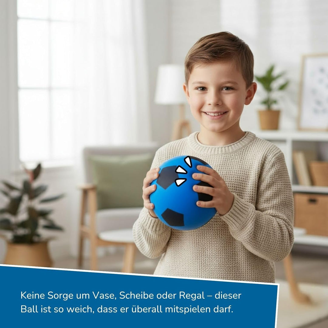 alldoro Schaumstoffball, Ø 20 cm, extra weiche Softbälle, Fussball für Kinder ab 0 Jahren, leise & l