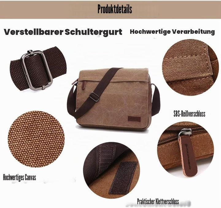 LOSMILE Herren Umhängetaschen, Leinwand Schultertaschen, Laptoptasche,Schulranzen, für Schule und Ar