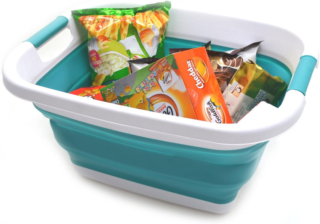 SAMMART 25L Zusammenklappbarer Wäschekorb / -wanne - Faltbarer Aufbewahrungsbehälter/Organizer - tra