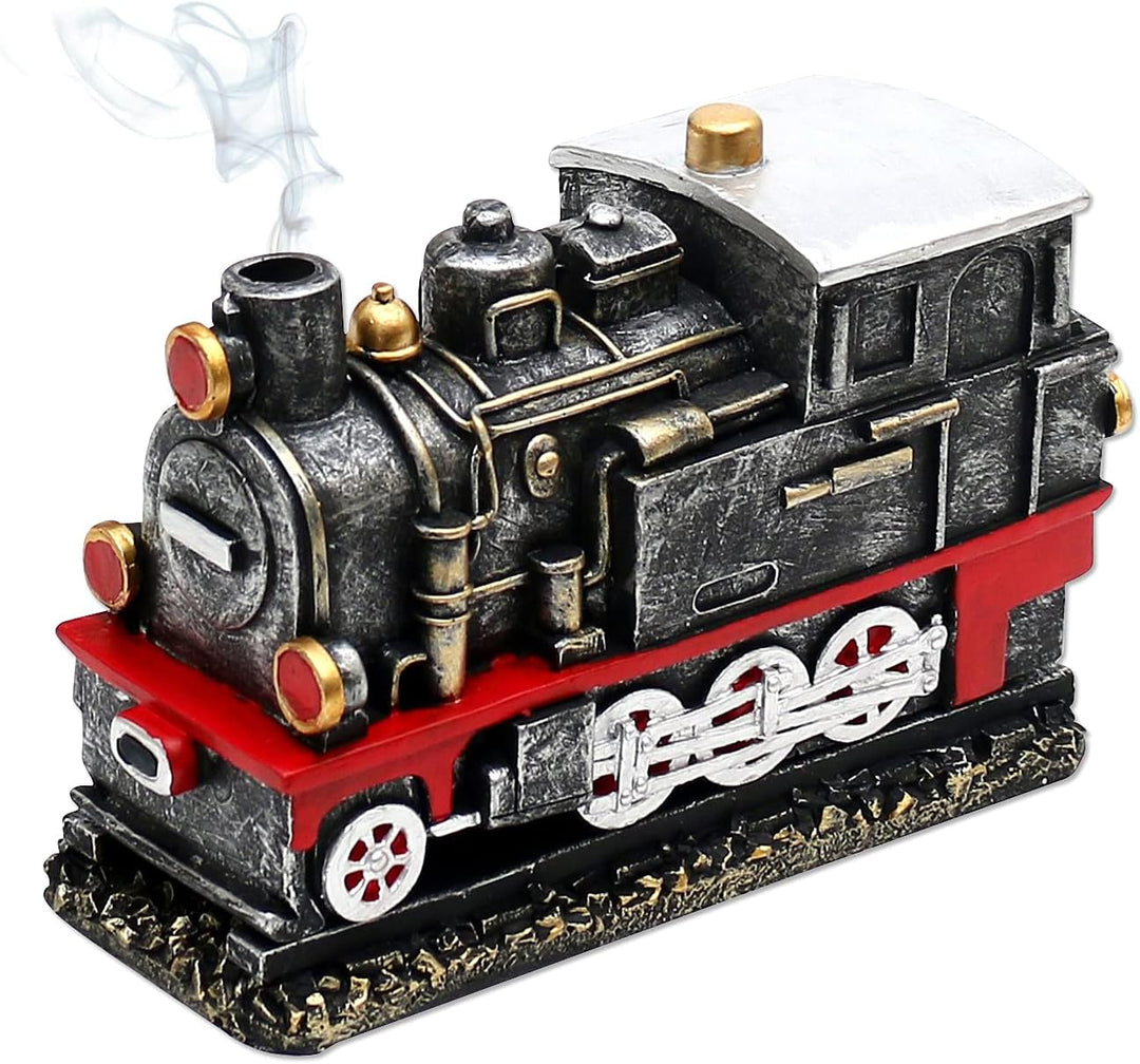 Dekohelden24 Räucher - Lokomotive in künstlich gealterter Optik, Höhe 11 cm Breite 6,5 cm Länge 16 c