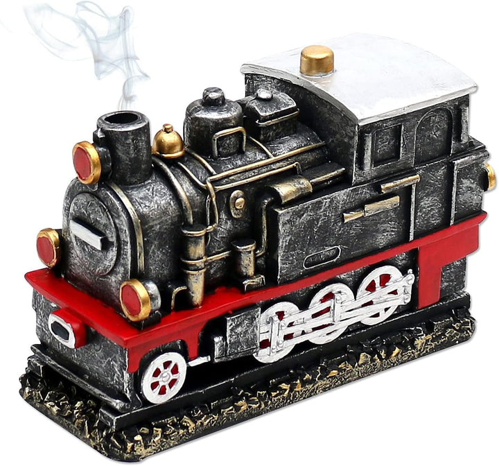 Dekohelden24 Räucher - Lokomotive in künstlich gealterter Optik, Höhe 11 cm Breite 6,5 cm Länge 16 c