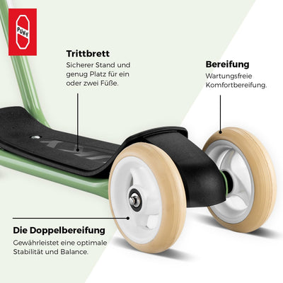 PUKY R 1 Classic Scooter | Sicherer Roller für Kinder ab 2 Jahren | Rutschfestes Trittbrett | Höhenv