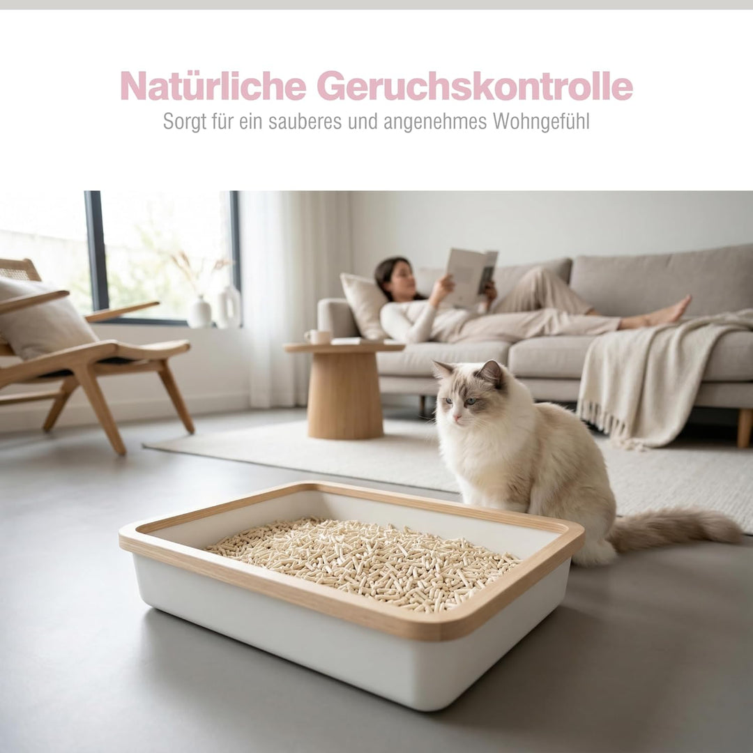 PORTENTUM Tofu Katzenstreu Klumpstreu 24 L staubfrei – cat Litter mit Geruchskontrolle und einfacher