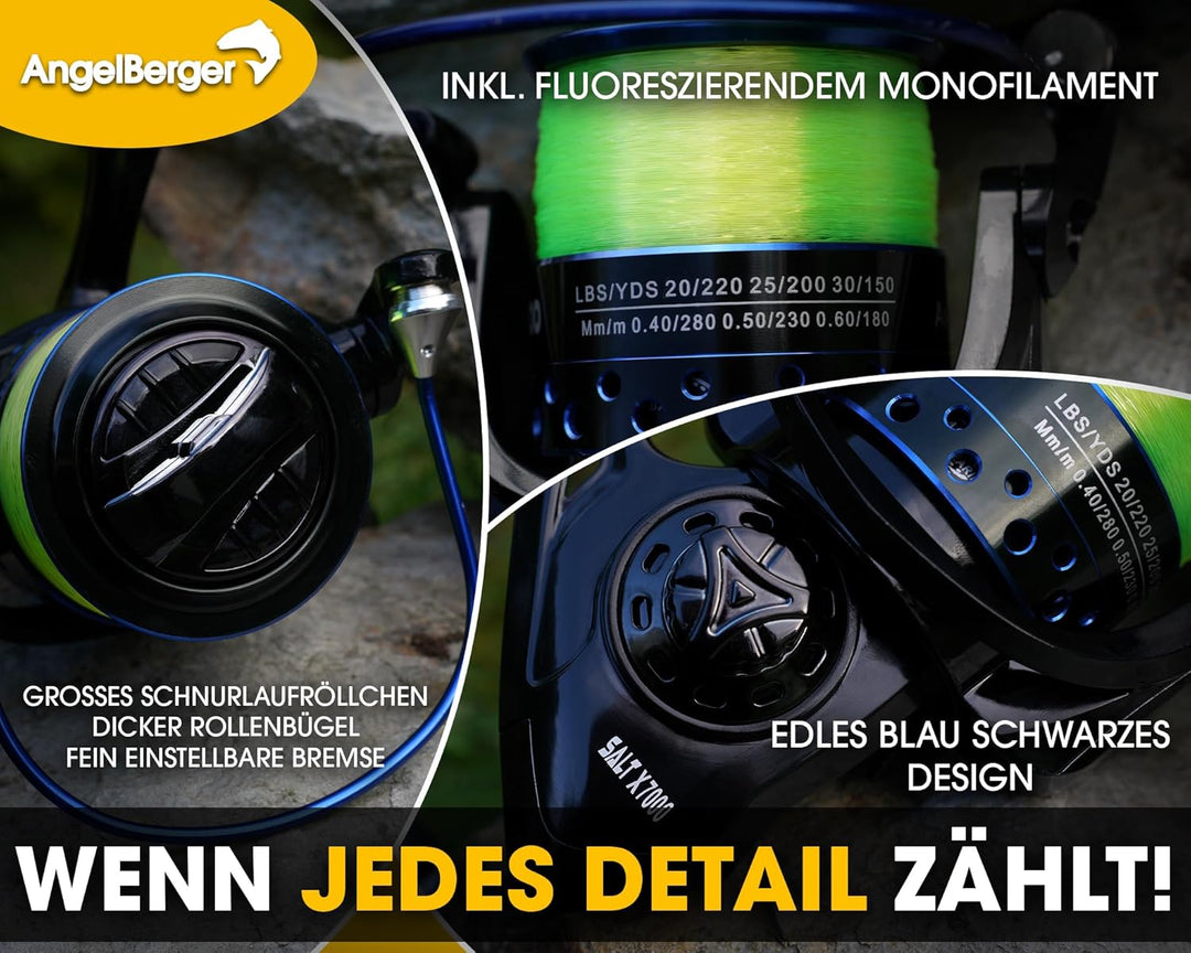 Angel Berger Salt X 7000 Meeresrolle Brandungsrolle Pilkrolle Hochseerolle Angelrolle Dorschangeln B
