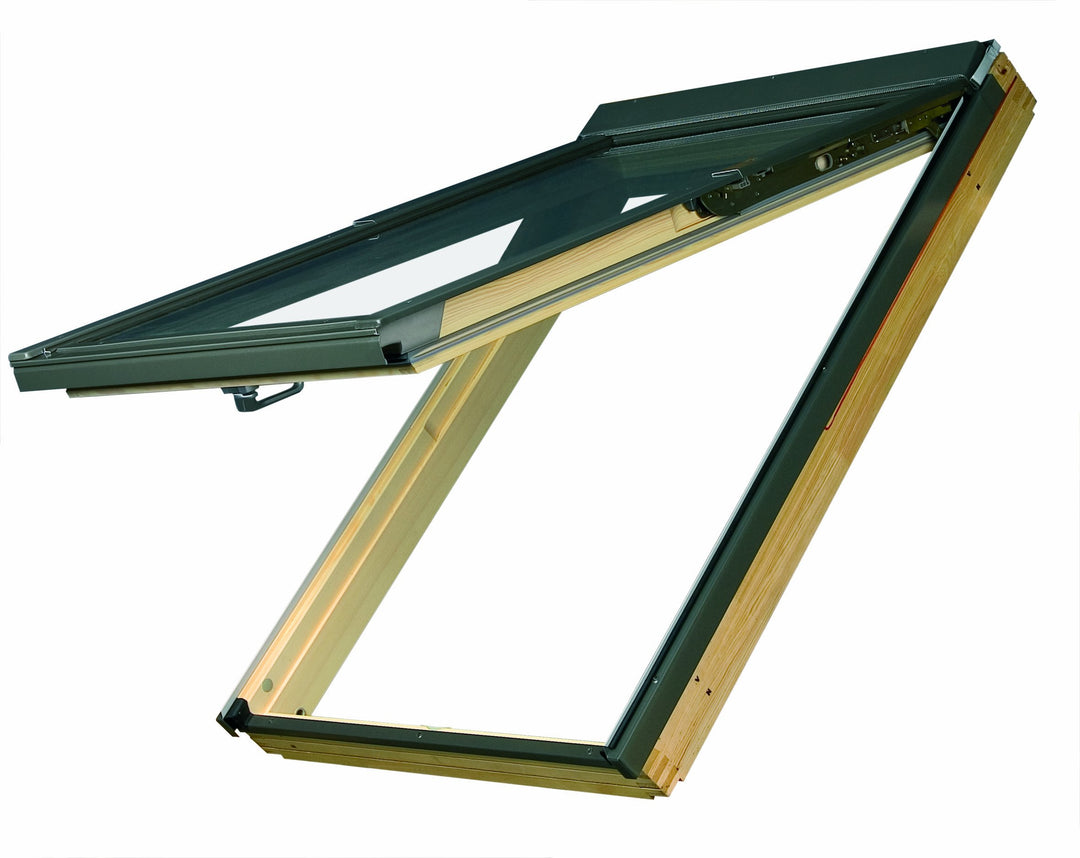 Dachfenster Fakro Klapp-Schwingfenster 66x118cm Holz mit Dauerlüftung Standardverglasung U3 mit Zieg