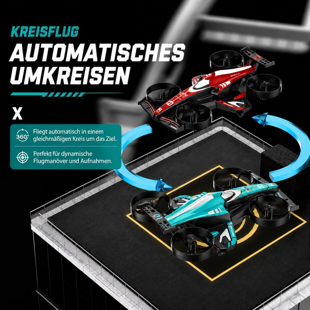HT45 Mini 2-in-1 RC Drohne für Kinder – Flug- & Bodenmodus, 360° Flip, Höhenhaltung, 3 Geschwindigke