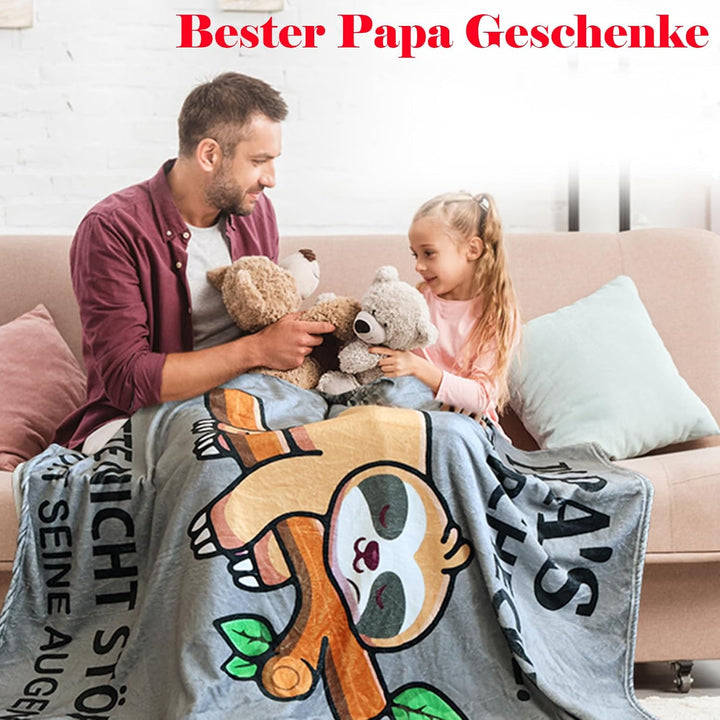 KAAYEE Papa Geschenk, Kuscheldecke Geschenke für Papa zum Geburtstag Valentinstag Vatertag, Geburtst