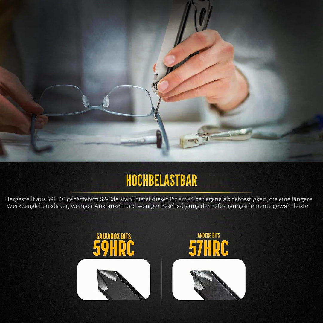 Galvanox Doppelendiger Brillen-Bit-Satz, kompatibel mit Leatherman Charge+ TTi, Charge+ und Wave+ (4