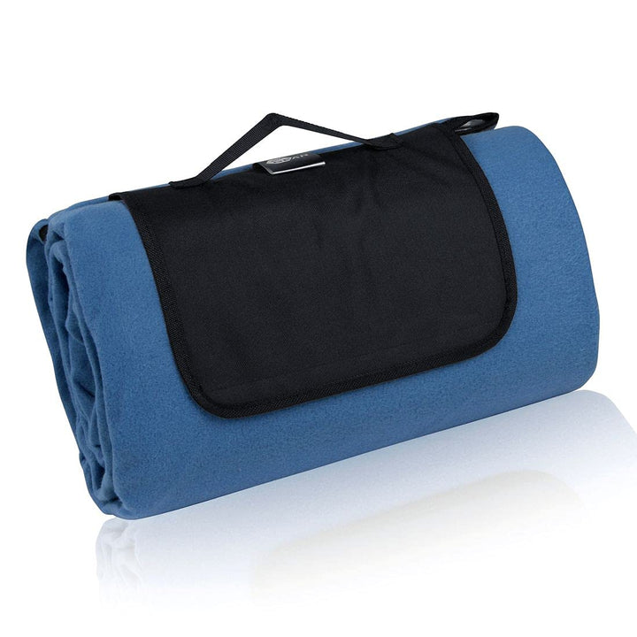 your GEAR Blue XL Picknickdecke 200x200 Camping Fleece Decke wasserdichte & isolierte Stranddecke