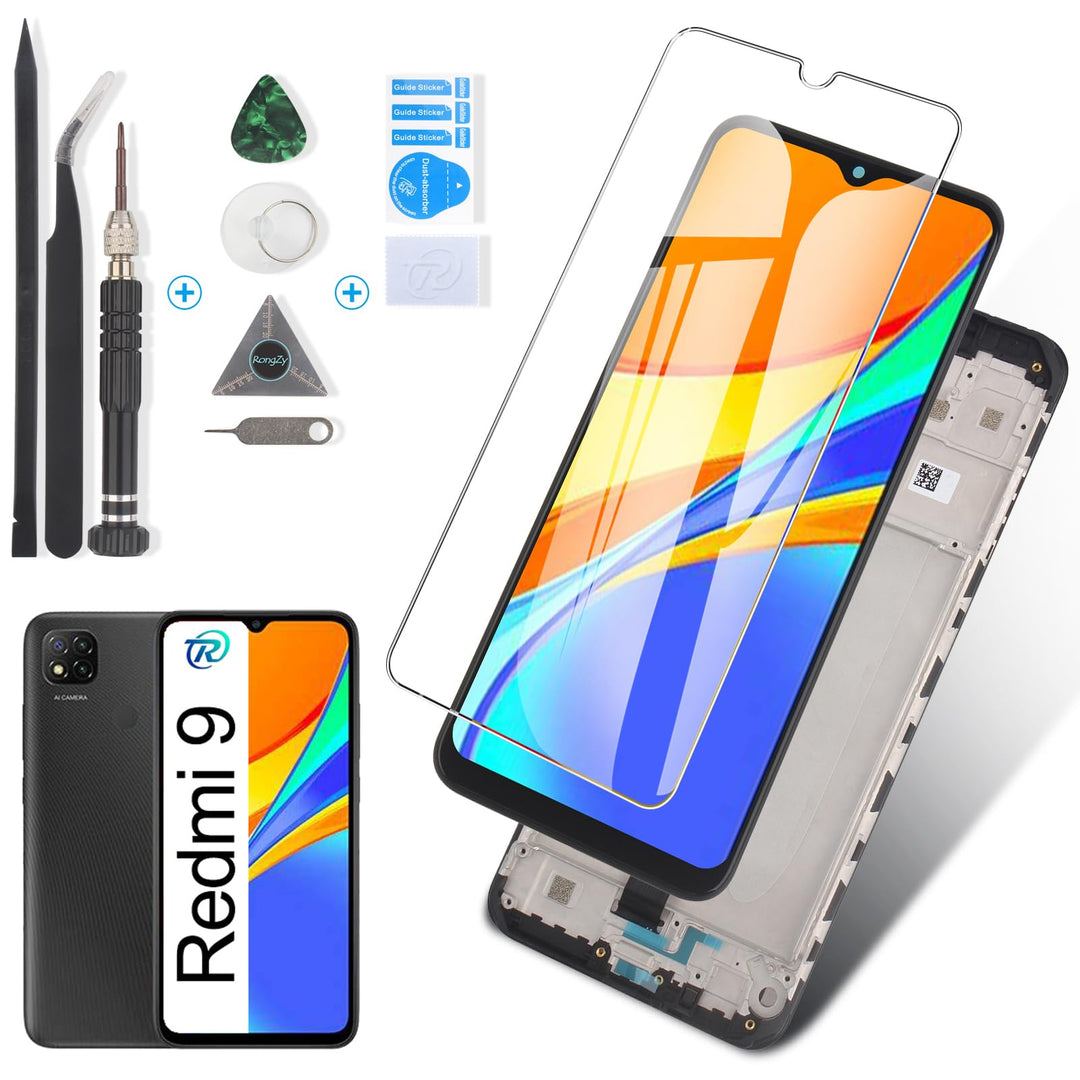 RongZy Display für Xiaomi Redmi 9 M2004J19G M2004J19C Ersatz des LCD-Bildschirms Touch Display Digit