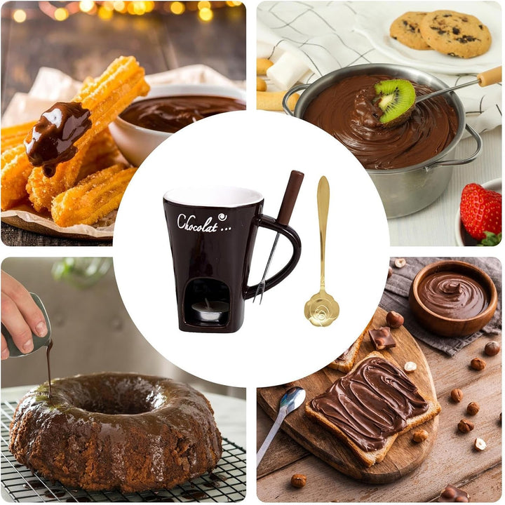 Schokoladen-Fondue-Tasse – kleine Keramik-Simmerbecher, Schokoladenschmelzbecher | für Käse, Karamel