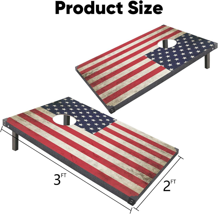 Cornhole Spiel Verordnung Grösse 91cmx60cm, Sackloch Spiel mit Corn Hole Spiel mit 2 Boards, 8 Wurfb
