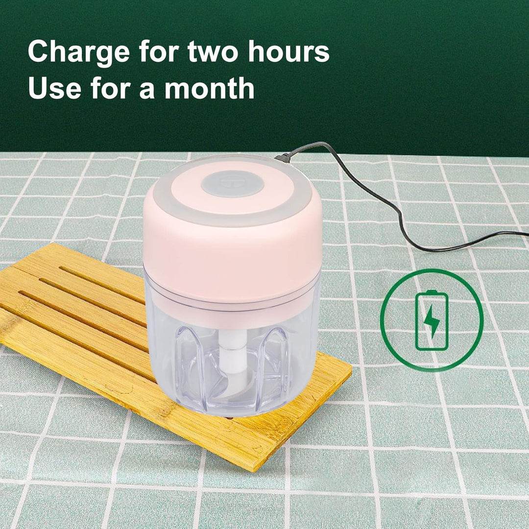Elektrischer Mini-Knoblauchhacker, 250 Ml Grosse KapazitäT, Leistungsstarke Motor-KüChenmaschine mit
