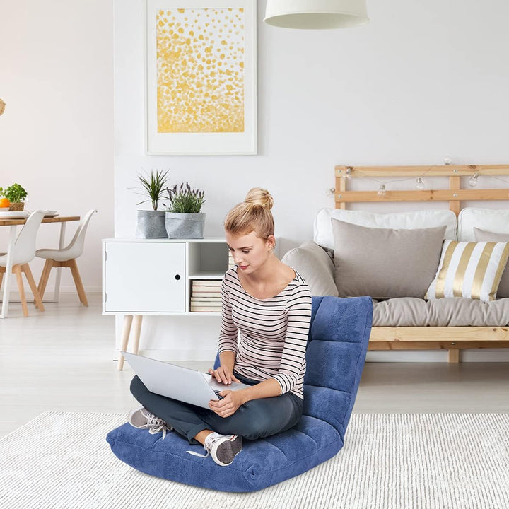 GOPLUS Bodenstuhl, Bodensofa mit Rückenlehne, Bodensessel mit Schlaffunktion, Floor Chair, Lazy Sofa