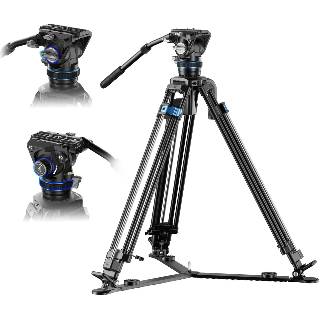 SIRUI SQ75A Aluminium Videostativ mit Hydraulik-Fluidkopf S5 | 178cm Schnellaufbau-System | Stufenlo