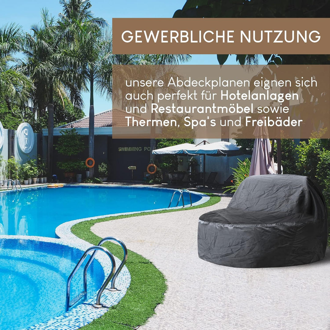 Smart Planet hochwertige Schutzhülle für Sonneninsel Abdeckung rund - Lounge Liege Abdeckplane Schut