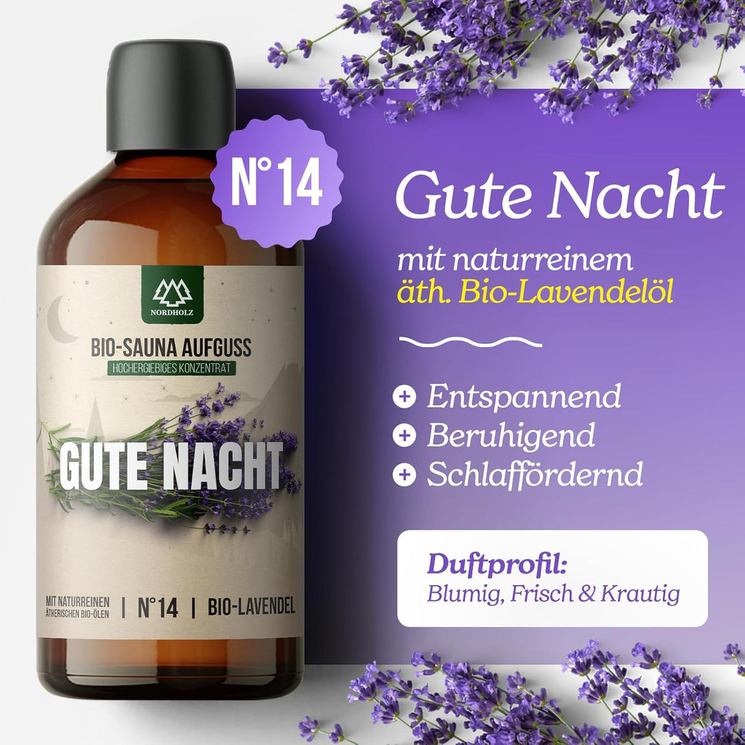 NORDHOLZ® Saunaaufguss BIO [NATURREINE ÄTHERISCHE BIO-ÖLE] Sauna Aufgussmittel 