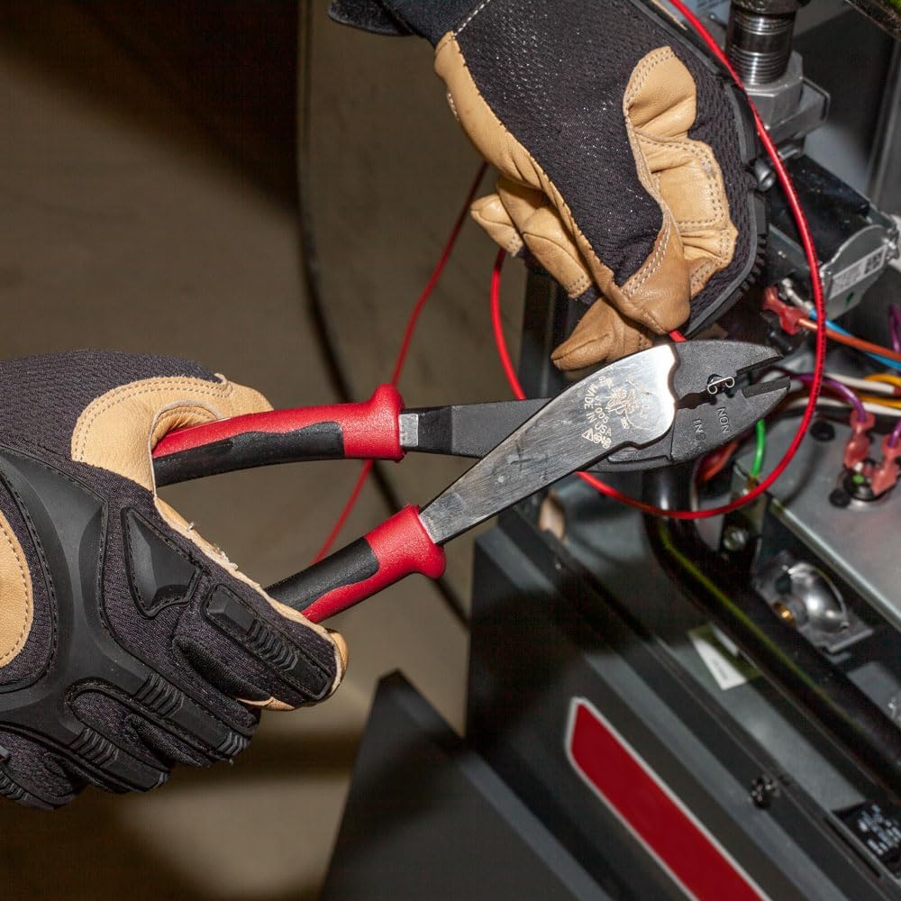 Klein Tools J1005 Journeyman Crimp-/Schneidewerkzeug, rot und schwarz, rot/schwarz, Grösse S