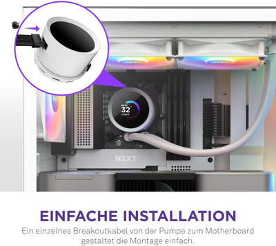 NZXT Kraken 280 RGB - RL-KR280-W1-280mm AIO CPU Wasserkühlung - 1,54" LCD Display 240x240-2x140mm RG