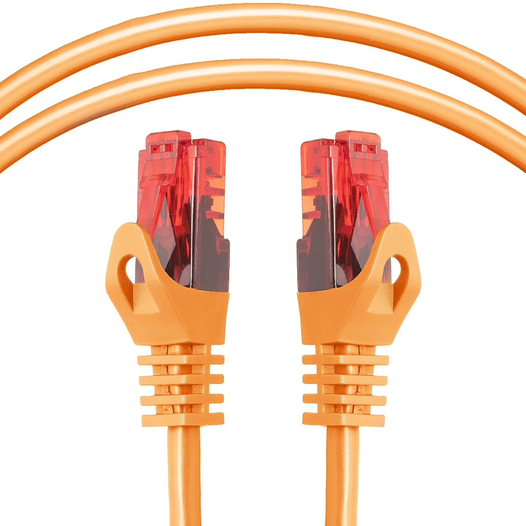 BIGtec - 10 Stück - 15m Gigabit Netzwerkkabel Patchkabel Ethernet LAN DSL Patch Kabel orange (2x RJ-