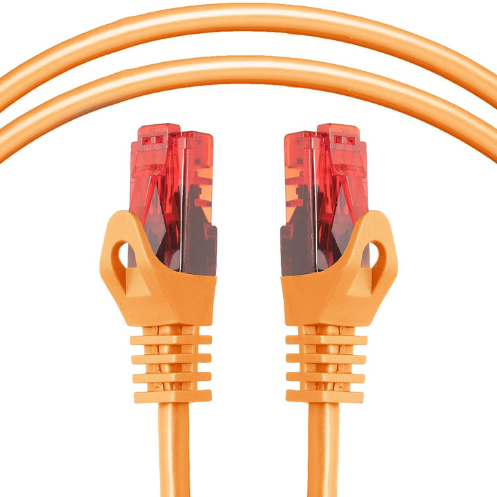 BIGtec - 10 Stück - 15m Gigabit Netzwerkkabel Patchkabel Ethernet LAN DSL Patch Kabel orange (2x RJ-