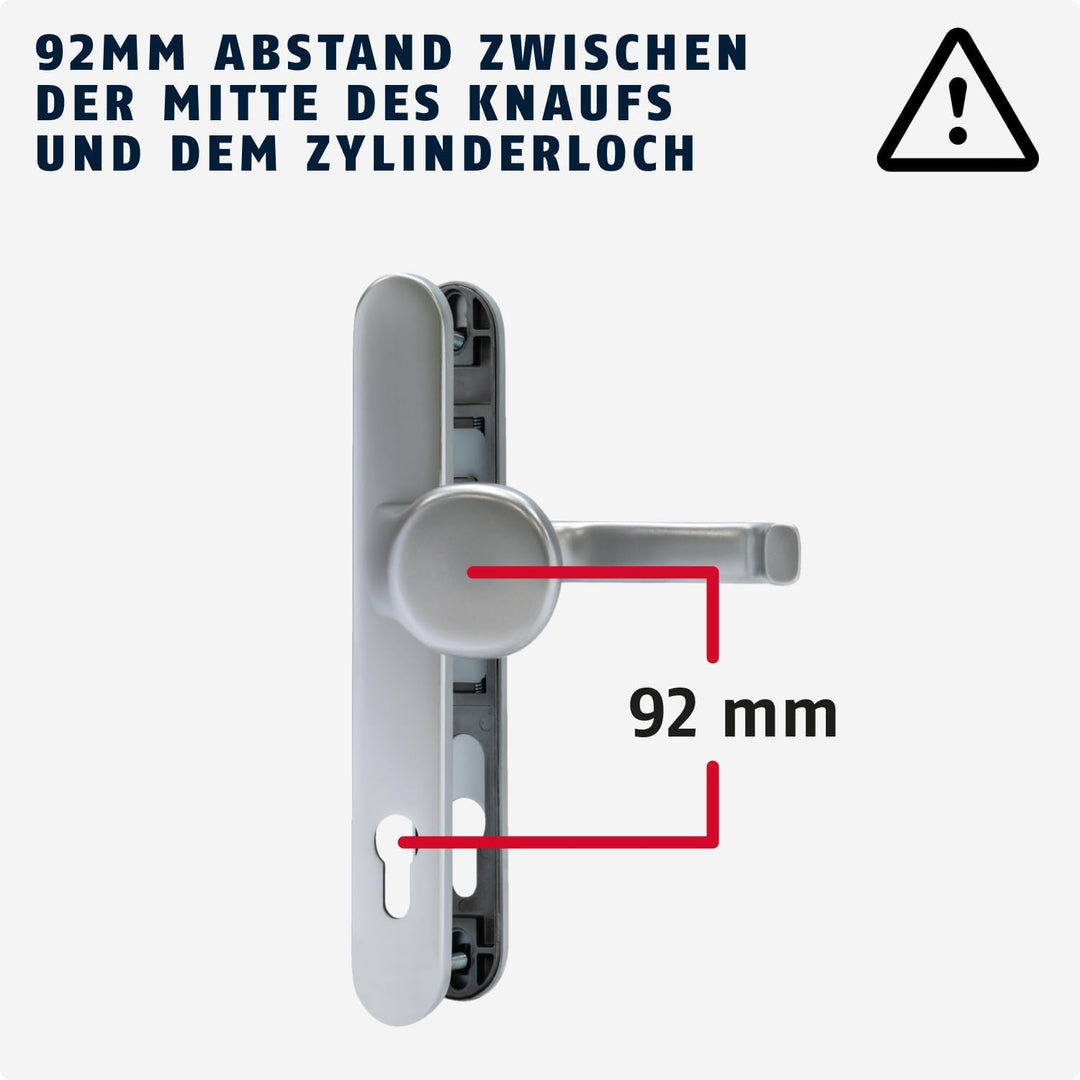 ABUS Türbeschlag SRG92N - für Haustüren - mit Türklinke innen und Türknauf aussen - für Türen mit sc