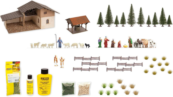 NOCH 65591 Bastel-Adventskalender “Weihnachts-Krippe”, einfarbig