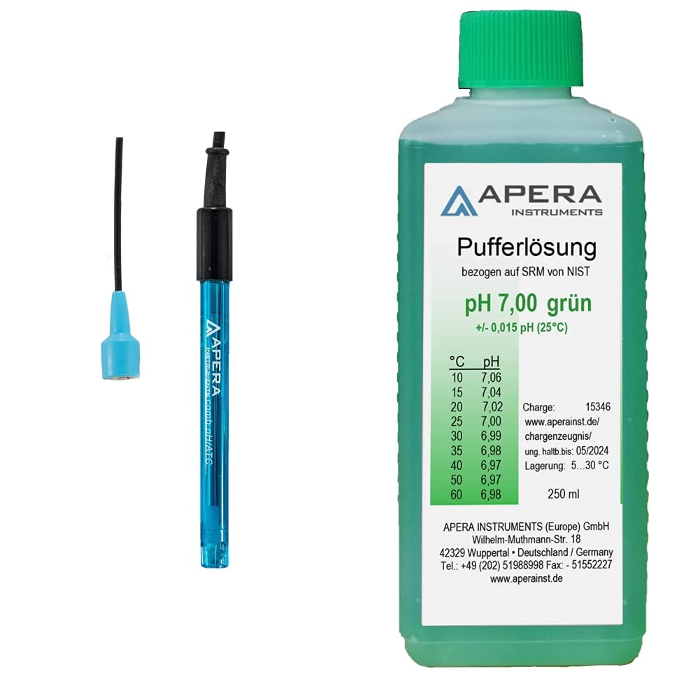Apera Instruments 201-C kombinierte pH-Elektrode, BNC Anschluss, Polycarbonat/Glas, AI1301 & pH-Kali