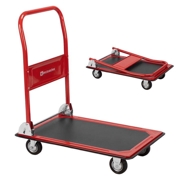 Plattformwagen 150kg Traglast - Transportwagen klappbar - Anti-Rutsch Ladefläche - Vollgummirollen -