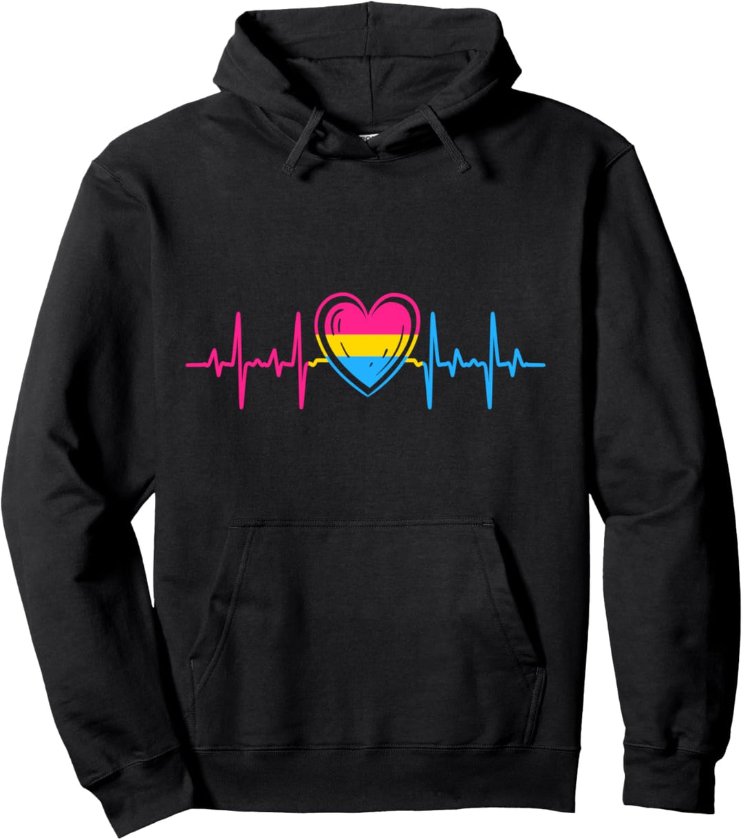 Pansexuelle Stolz Herz Flagge Pullover Hoodie