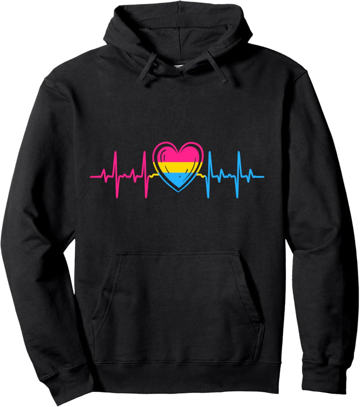 Pansexuelle Stolz Herz Flagge Pullover Hoodie