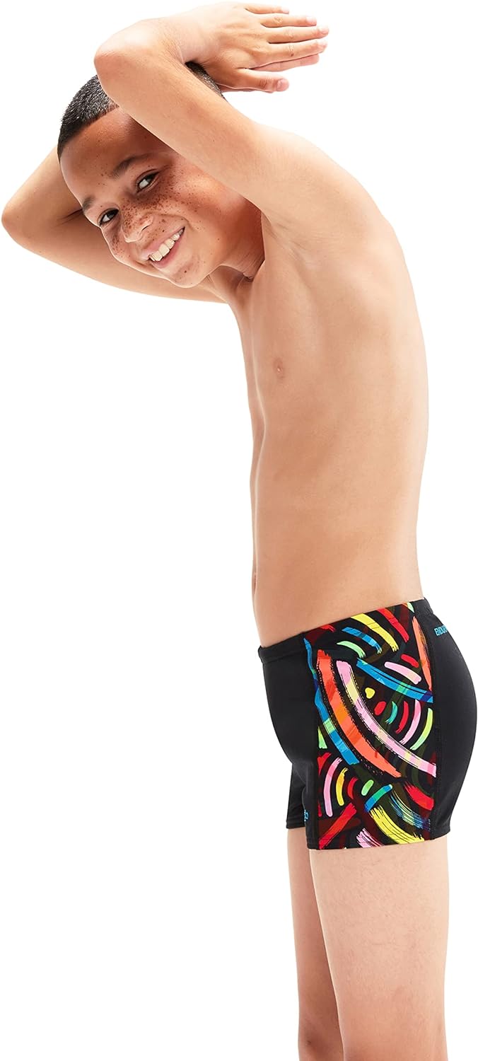 Speedo DIGI ALOV PANL ASHT JM Black/RED BLK/VLCORG/FLUGRN/BRTYEL/LPIS1 9-10 Jahre Schwarz/Red, 9-10