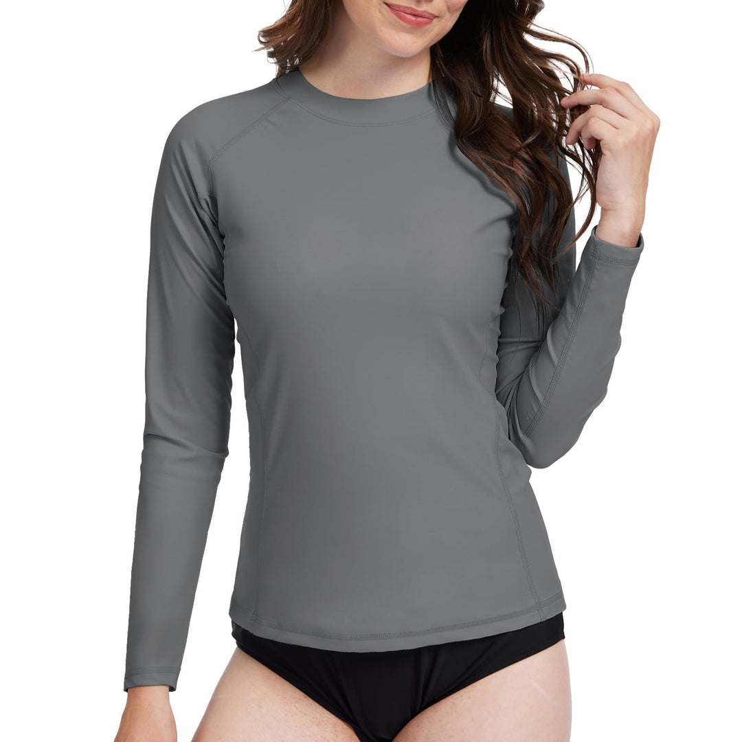 MEETWEE kurz & Langarm Damen Surf Rash Guard Sonnenschutz Badeanzug UV-Schutz Shirt UPF 50+ Kurzarm
