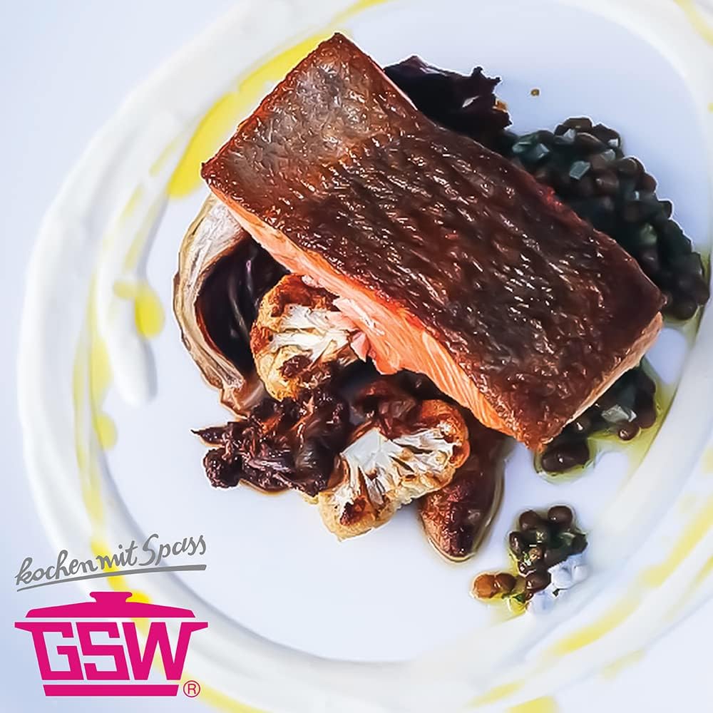 GSW Rechteckbräter Gourmet mit Aroma-Glasdeckel und Grilleinsatz, Aluguss, Schwarz, ø ca. 40 x 26 x