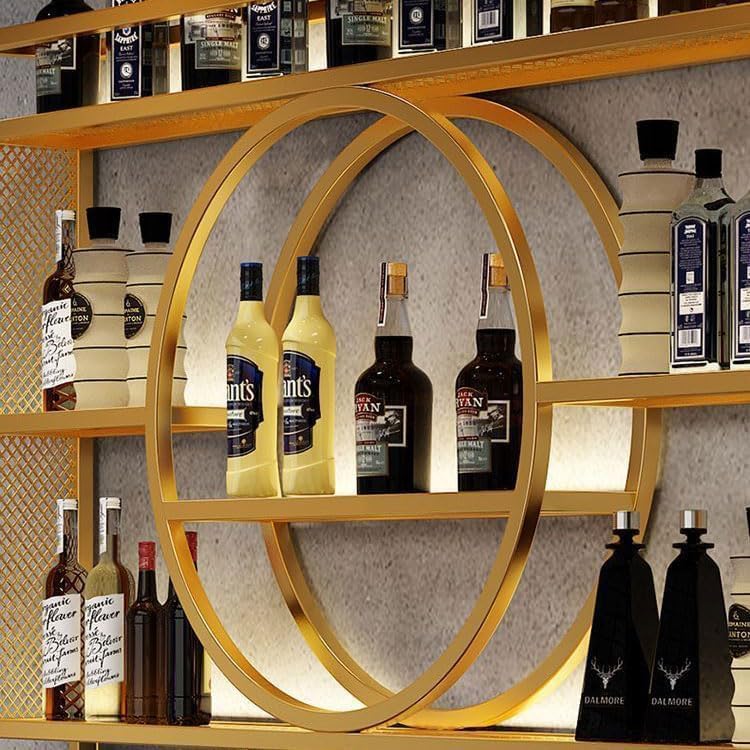 Rmeet Moderne Metall Wand montiert Wein Display Rack, 3-Schicht-Eisen-Rack, Weinregal, Wand-montiert