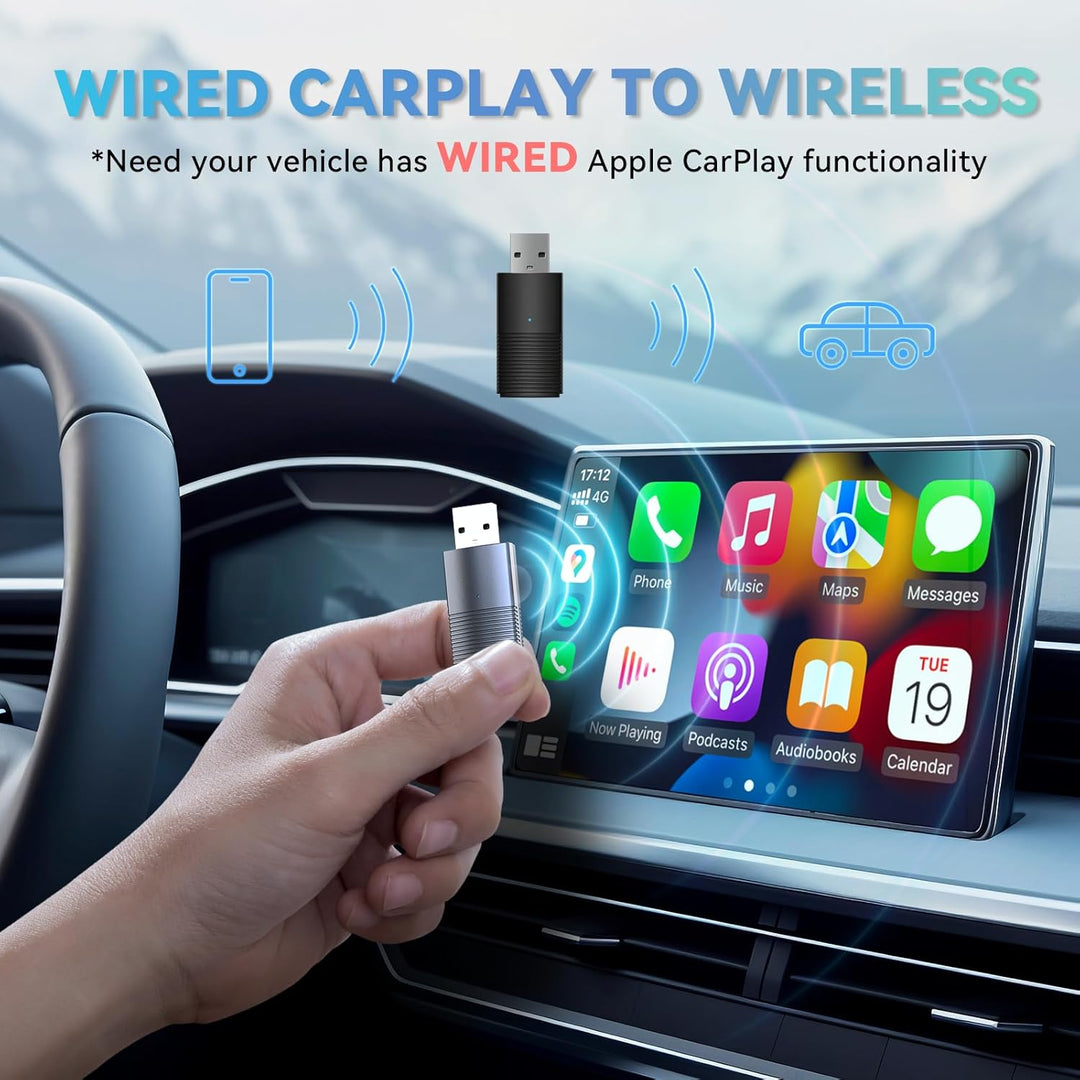 MINIX Wireless CarPlay Adapter für Apple wandelt werkseitig kabelgebundenes CarPlay in kabelloses Ca