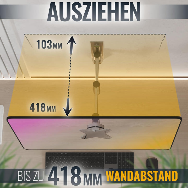 RICOO TÜV geprüfte PC Monitor Wandhalterung Schwenkbar Neigbar Universal für Bildschirm 13-19-24-27-