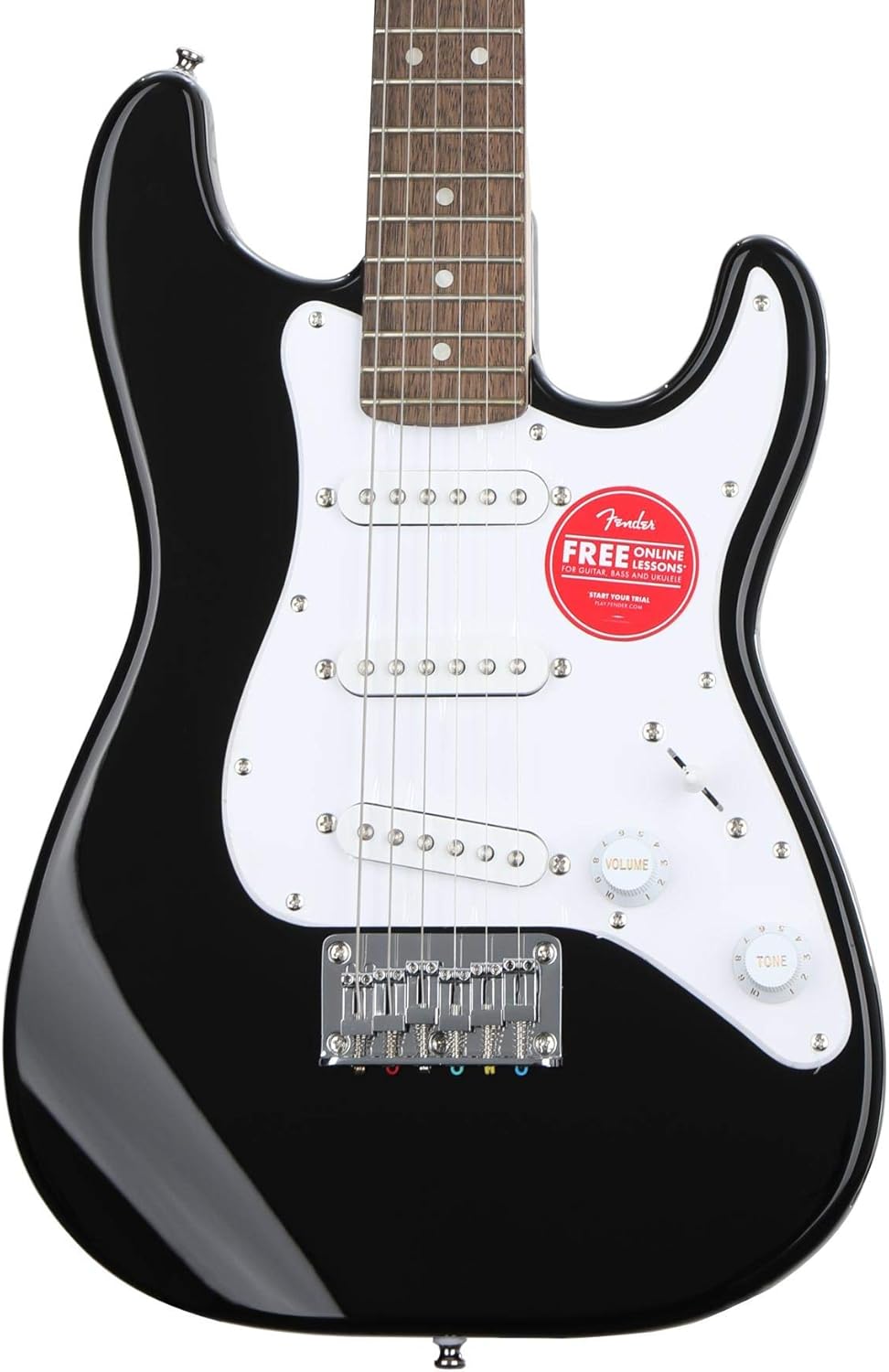 Mini Stratocaster, Lorbeer-Griffbrett, Schwarz Schwarz