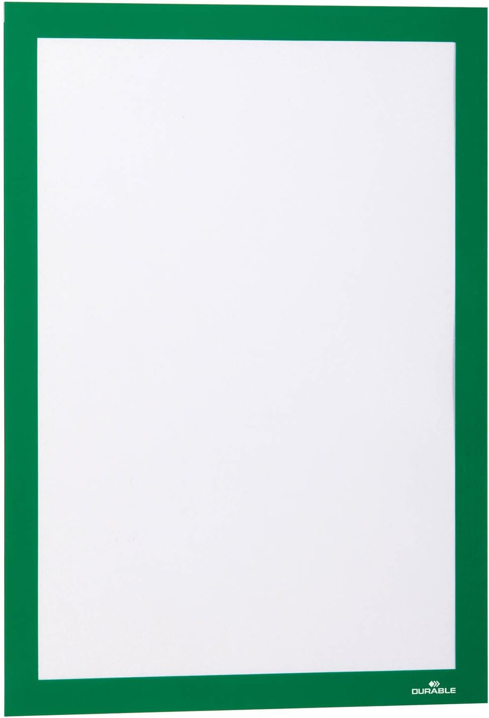 Durable Info-Rahmen Duraframe (A4, selbstklebend mit Magnetverschluss) 10 Stück, grün, 488205 A4 Grü