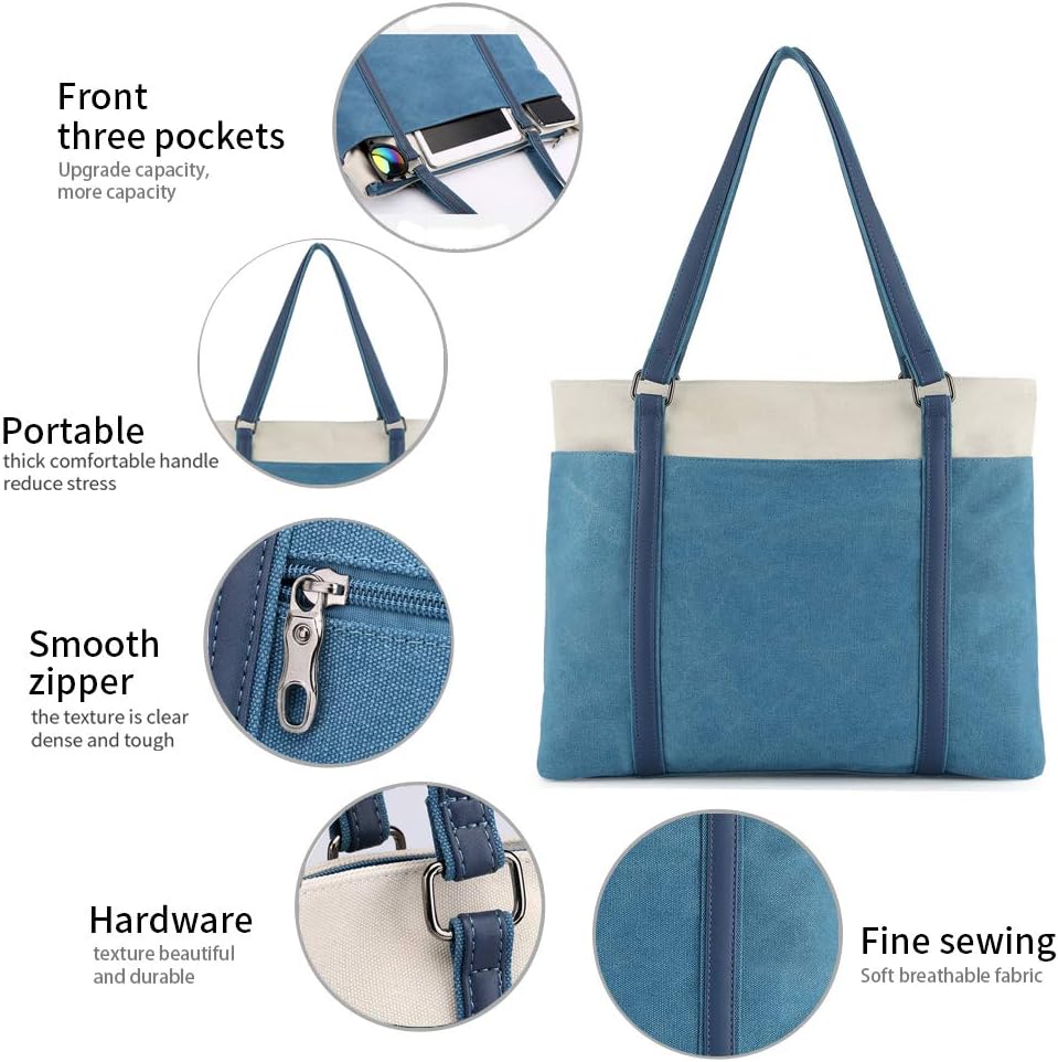 BAG WIZARD Damen S306923 Laptop-Tragetasche für die Arbeit Blau, Blau