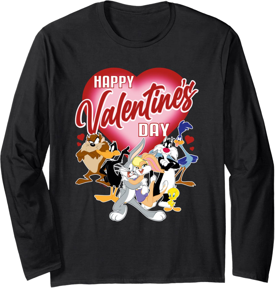 Looney Tunes Valentines Day Bugs Lola Tweety Taz Daffy Langarmshirt