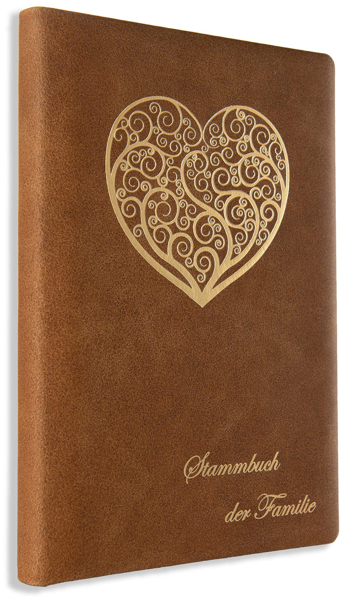 Stammbuch der Familie Larrons Leder Hochzeit Herz