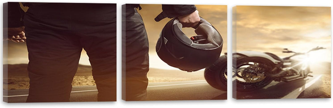 Feeby. Leinwandbild, Bilder, Wand Bild - 3 Teile - Panoramabild, Wandbilder, Kunstdruck 210x70 cm, M